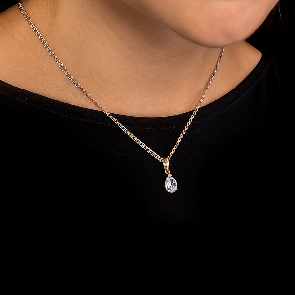 Золотой подвес с фианитом (арт. 440316) – изображение 2