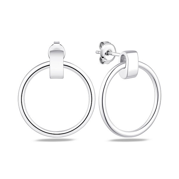 Серебряные серьги без камней (арт. 7518/7496) – изображение 1