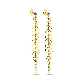 Фото Длинные серьги из серебра с желтым родирование (арт. 7518/6595ж)