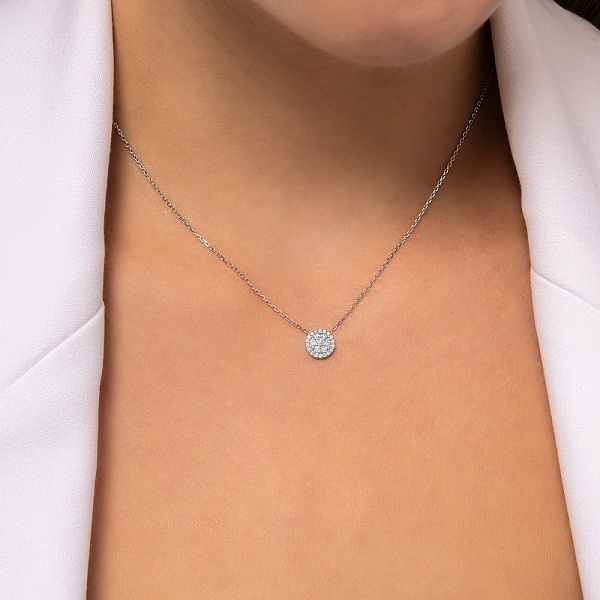 Кольє з білого золота з діамантами (арт. Ц011186020б) – зображення 4