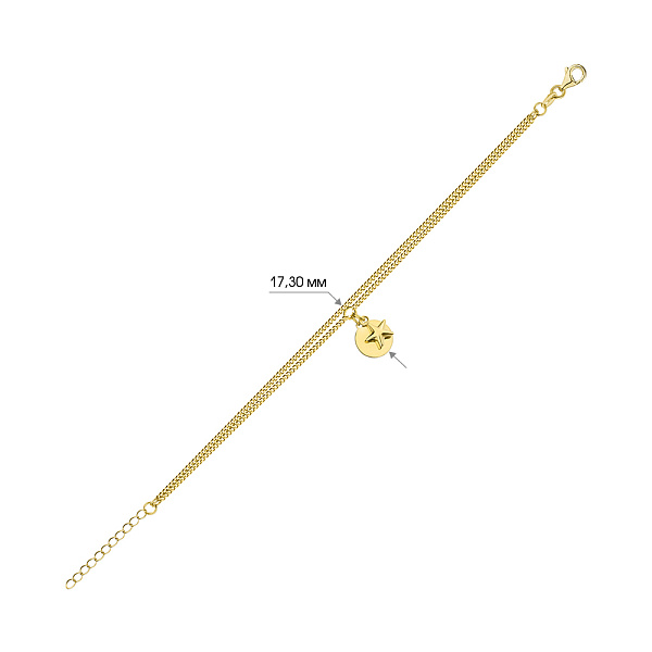 Двойной браслет из серебра с подвесками (арт. 7509/3627ж) – изображение 2