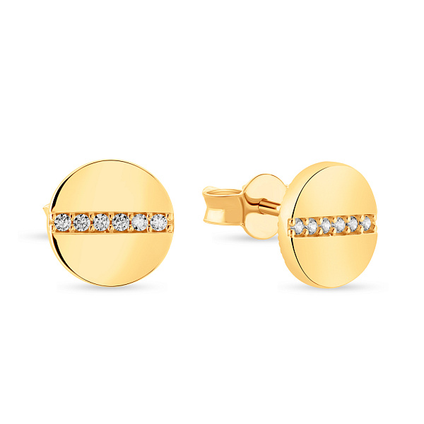 Серьги из желтого золота с фианитами  (арт. 108813ж) – изображение 1