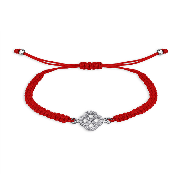 Браслет из шелковой нити с серебряными вставками (арт. 7309/4655к) – изображение 1