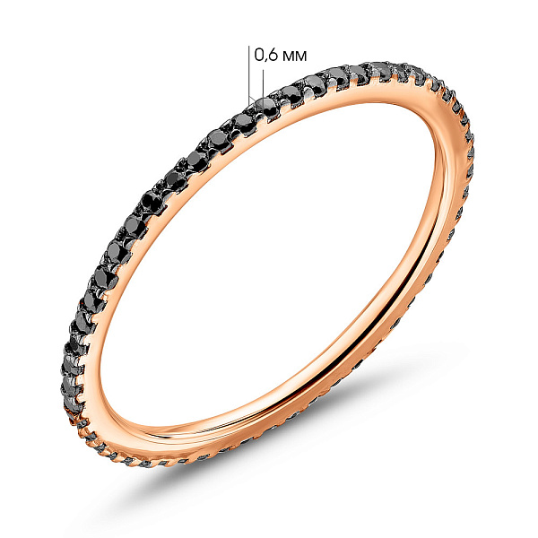 Золота каблучка з чорними фіанітами (арт. 1101281101ч) – зображення 5