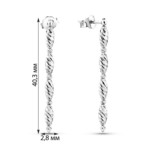 Серьги из белого золота Francelli (арт. 1091678б) – изображение 5