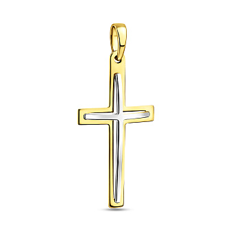 Фото Підвіска Хрестик з жовтого золота (арт. 440538ж)