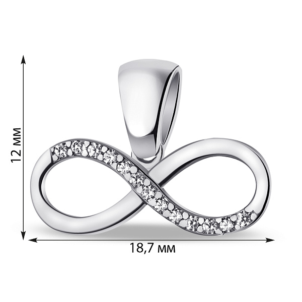 Срібний підвіс Нескінченність (арт. 7503/4204) – зображення 2