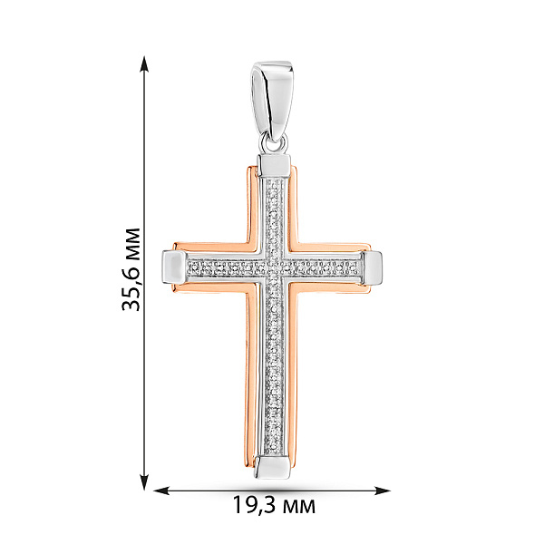 Подвес из белого и красного золота с бриллиантами (арт. П011798010бк) – изображение 2