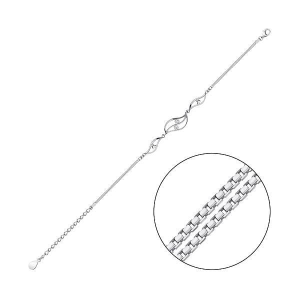 Серебряный браслет Листик (арт. 7509/Б2Ф/430) – изображение 1