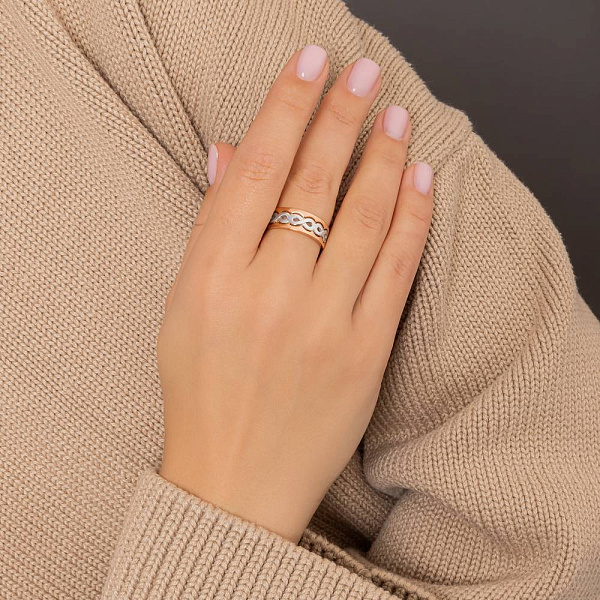 Кольцо из красного и белого золота (арт. 156491кб) – изображение 2