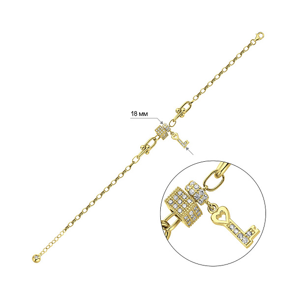 Браслет из желтого золота с фианитами (арт. 326093жП1) – изображение 2