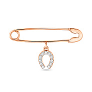 Фото Золота шпилька «Підкова» з фіанітами (арт. 360029)