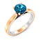 Золотое кольцо Blue Ocean с топазом (арт. 140809Пкбл) – изображение 1