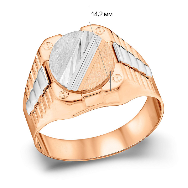 Печатка из красного и белого золота (арт. 180549кб) – изображение 4