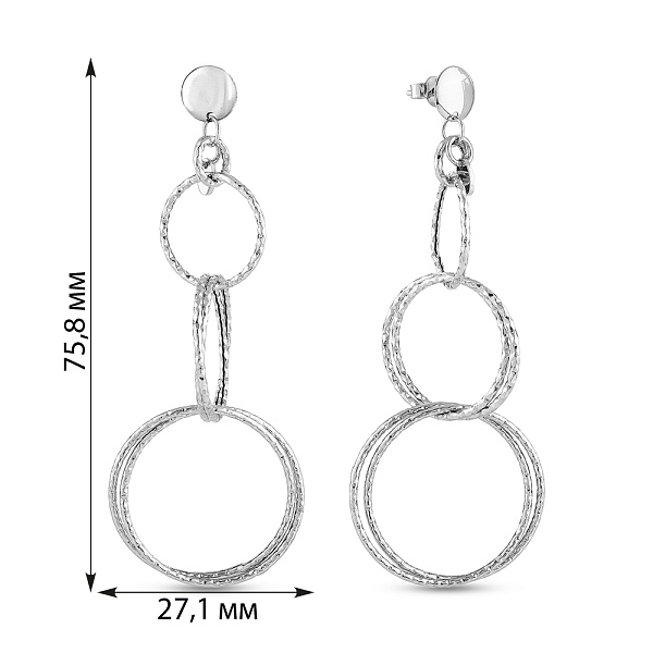 Сережки з білого золота Francelli (арт. 1091212б) – зображення 6