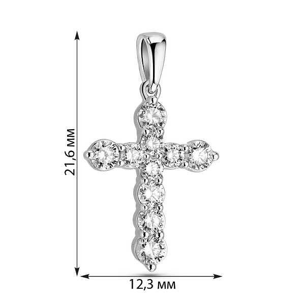Крестик из белого золота с бриллиантами (арт. П341673050б) – изображение 3