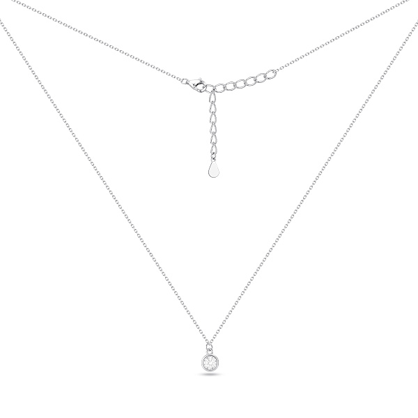 Серебряное колье с подвеской с фианитом (арт. 7507/967) – изображение 2