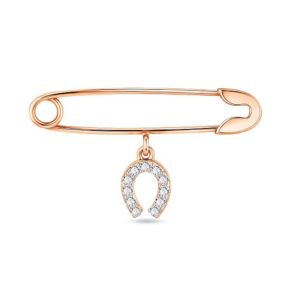 Золотая булавка с подвесной частью (арт. 360029) – изображение 1