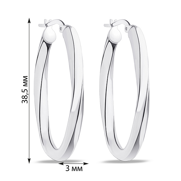 Серьги-кольца из серебра (арт. 7502/4956/35) – изображение 2