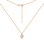 Фото Колье из красного золота "Цветок" с бриллиантами (арт. Ц011290010)