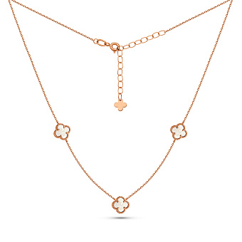 Золотое колье Клевер с перламутром (арт. 361494/7п)