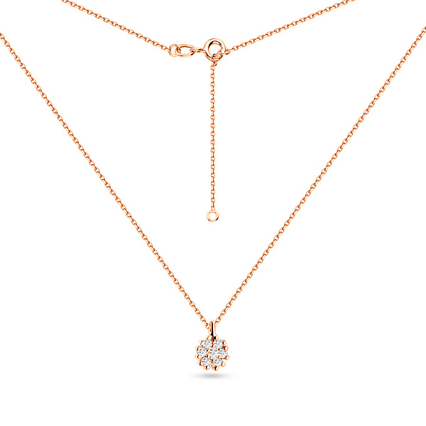 Колье из красного золота "Цветок" с бриллиантами (арт. Ц011290010) – изображение 1