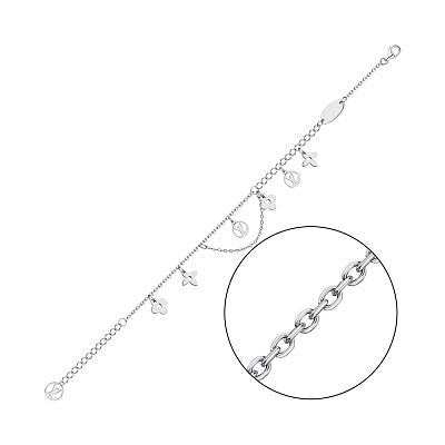 Срібний браслет з підвісками (арт. 7509/3733)