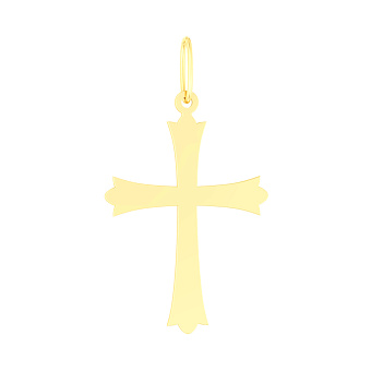 Фото Золотий хрестик в жовтому кольорі металу (арт. 440812ж)