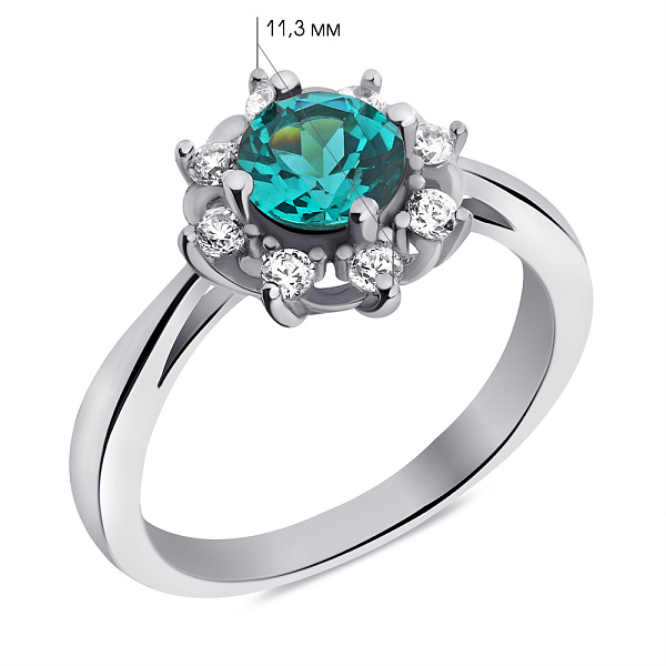 Серебряное кольцо с морганитом и фианитами (арт. 7501/2290Пмз) – изображение 2