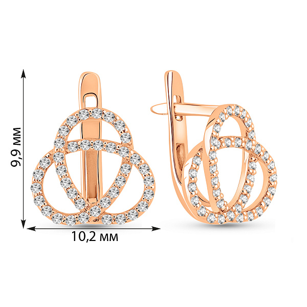 Золотые серьги с фианитами (арт. 2100650101) – изображение 5