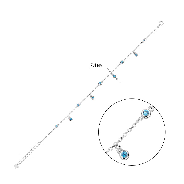 Серебряный браслет с альпинитами (арт. 7509/3131аг) – изображение 2