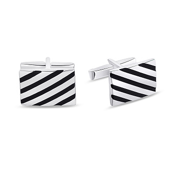 Серебряные запонки с эмалью (арт. 7515/039еч)