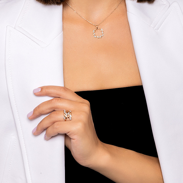 Кулон з червоного золота з фіанітами (арт. 441283) – зображення 6