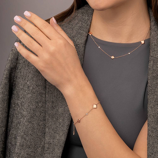 Браслет из красного золота с фианитами (арт. 3261147) – изображение 3