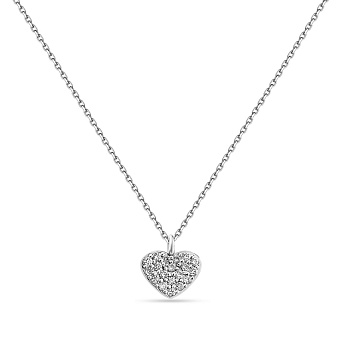 Золотое колье Сердечко с бриллиантами (арт. Ц011479005б)