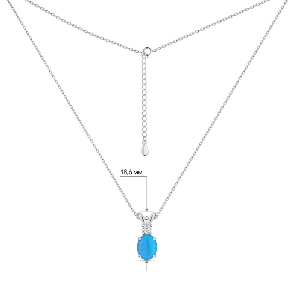 Колье из серебра с опалом (арт. 7507/2474Пос) – изображение 3