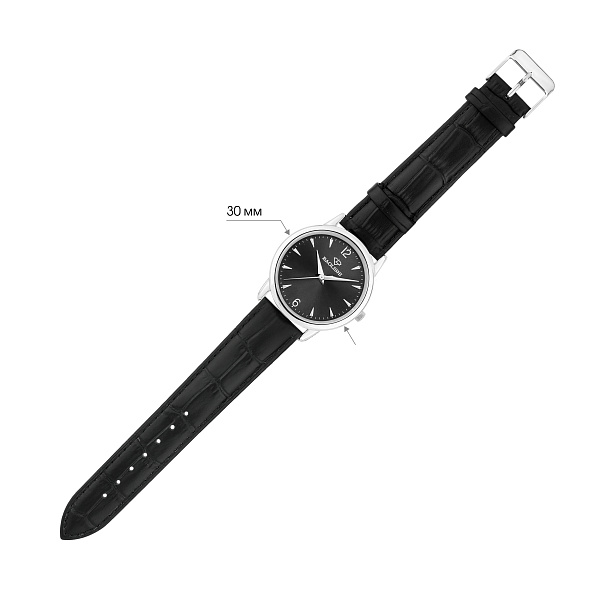 Серебряные часы с кварцевым механизмом (арт. 7526/336чч) – изображение 2