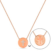 Колье из красного золота с фианитами (арт. 360153)