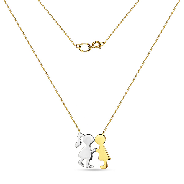 Золотое колье Мальчик и девочка (арт. 350906жб) – изображение 1