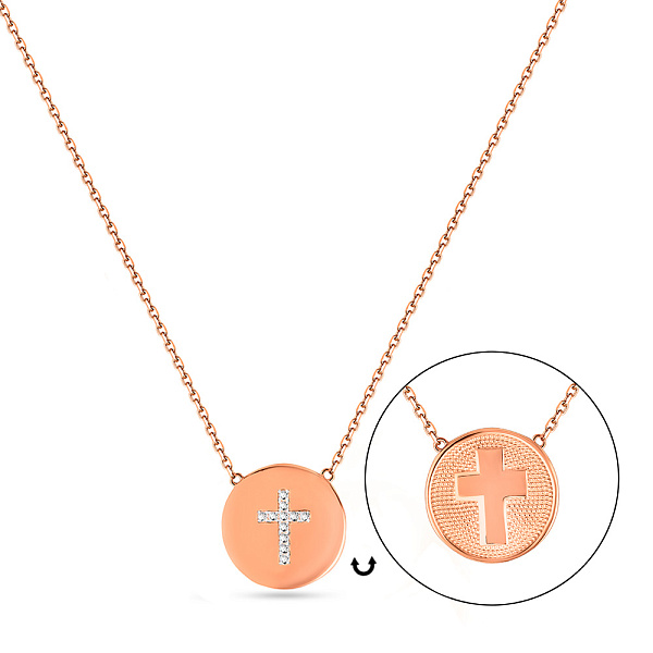 Колье из красного золота с фианитами (арт. 360153) – изображение 1