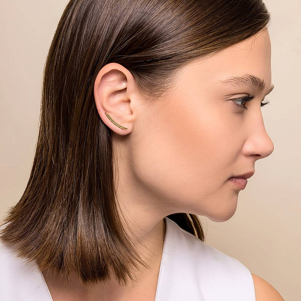 Серьги-клаймберы из желтого золота (арт. 1091510ж) – изображение 4