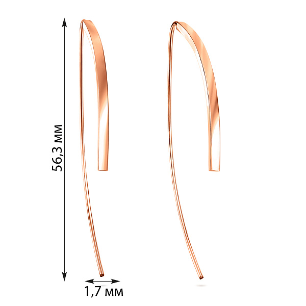 Серьги из красного золота (арт. 109556) – изображение 2