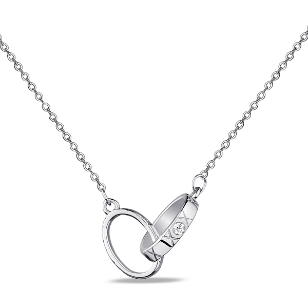 Серебряное колье с фианитом (арт. 7507/1914) – изображение 1