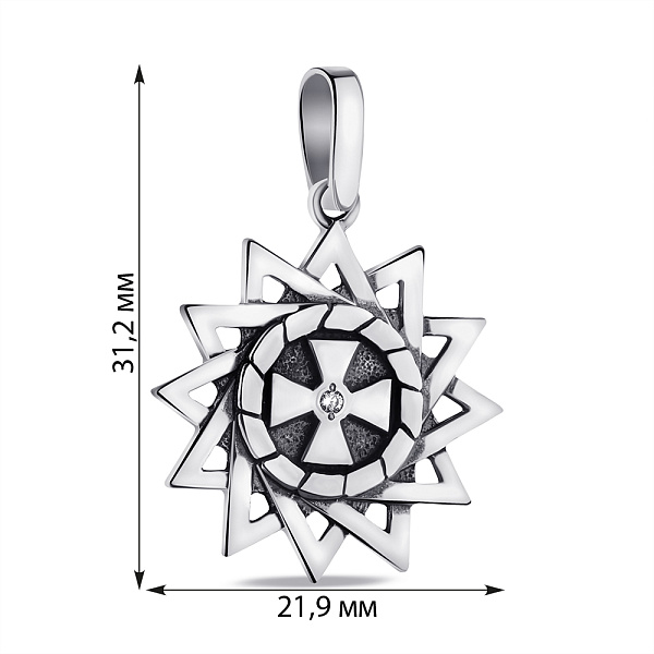 Серебряный кулон с фианитом (арт. 7903/3115-ч) – изображение 2