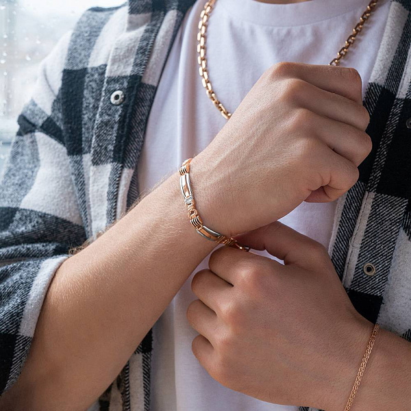 Золотой мужской браслет с ониксом (арт. 325536кбо) – изображение 5