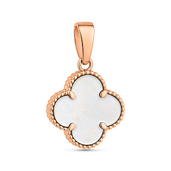 Фото Кулон з червоного золота з перламутром (арт. 441439/12п)