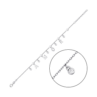 Срібний браслет з підвісками Amor (арт. 7509/3884)