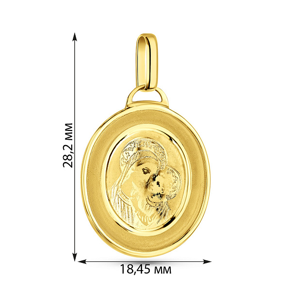 Золота ладанка Божа Матір з немовлям (арт. 431103ж) – зображення 2