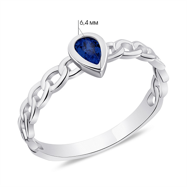 Срібна каблучка з синім альпінітом (арт. 7501/6488ас) – зображення 2