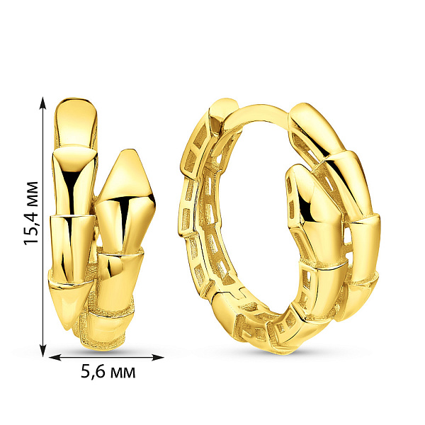 Сережки з жовтого золота Змія (арт. 1091093/15ж) – зображення 3